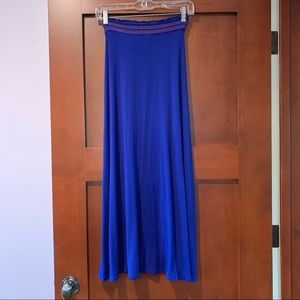 Rolla Coaster Maxi Skirt Royal Blue Multi Color Band